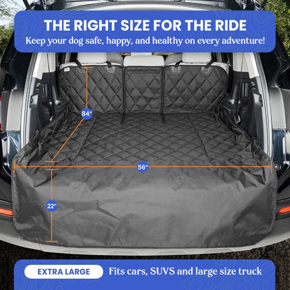 4Knines Split Cargo Liner for SUV – For Dogs & Pets, Heavy-Duty, Waterproof Trunk Mat & Cargo Cover – Fits 60/40 Split Bench & Armrest Pass-Through – Machine Washable, Non-Slip, Durable (Large, Black)