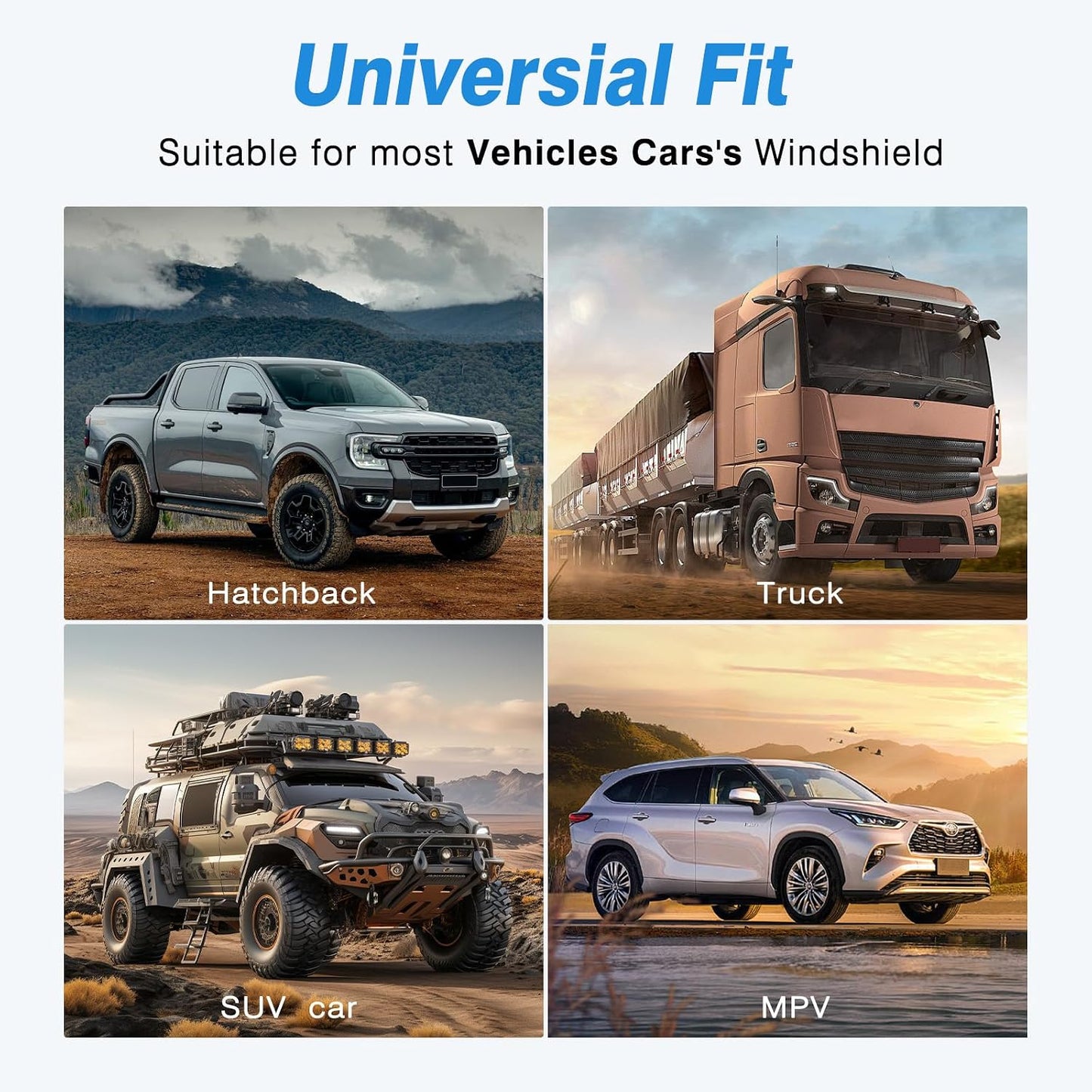 Windshield Sun Shade - Windshield Sun Shade Foldable, Car Sun Shade Windshield Keeps Interior Cool, Foldable Sunshade for Car Windshield with Storage Bag for Cars, SUVs, 55'' x 32''