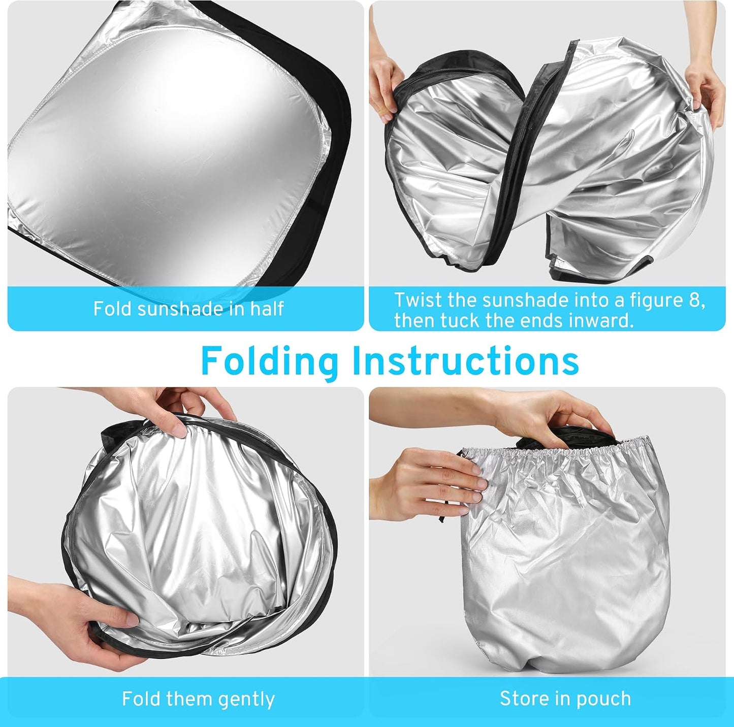Car Windshield Sun Shade Sunshade Compatible with Honda Fit EX EXL Sport Engine 2024 2023 2022 2021 2020-2007 Accessories, Car Front Window Sun Shield