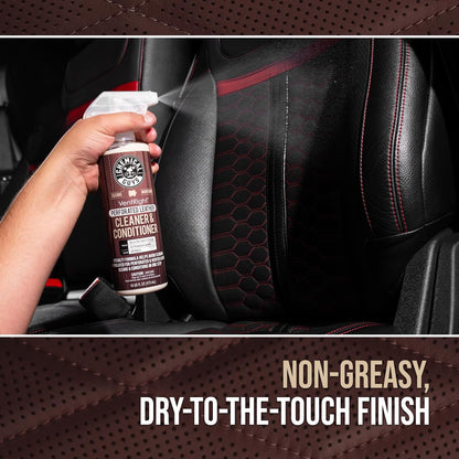 Chemical Guys VentRight Perforated Leather Cleaner and Conditioner Deep Cleaning Leather Cleaner for Ventilated Seats with Added Protection Removes Dirt, Oils, Residue and Grime 16 oz
