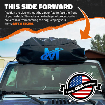 Mockins 35 Cu Ft XL All-Weather Car Rooftop Cargo Carrier Bag 80"x40"x19" | Vehicle Soft-Shell Carriers for Vehicles With or Without Roof Racks | Secure Luggage Bag for Car Roof Storage & Accessories