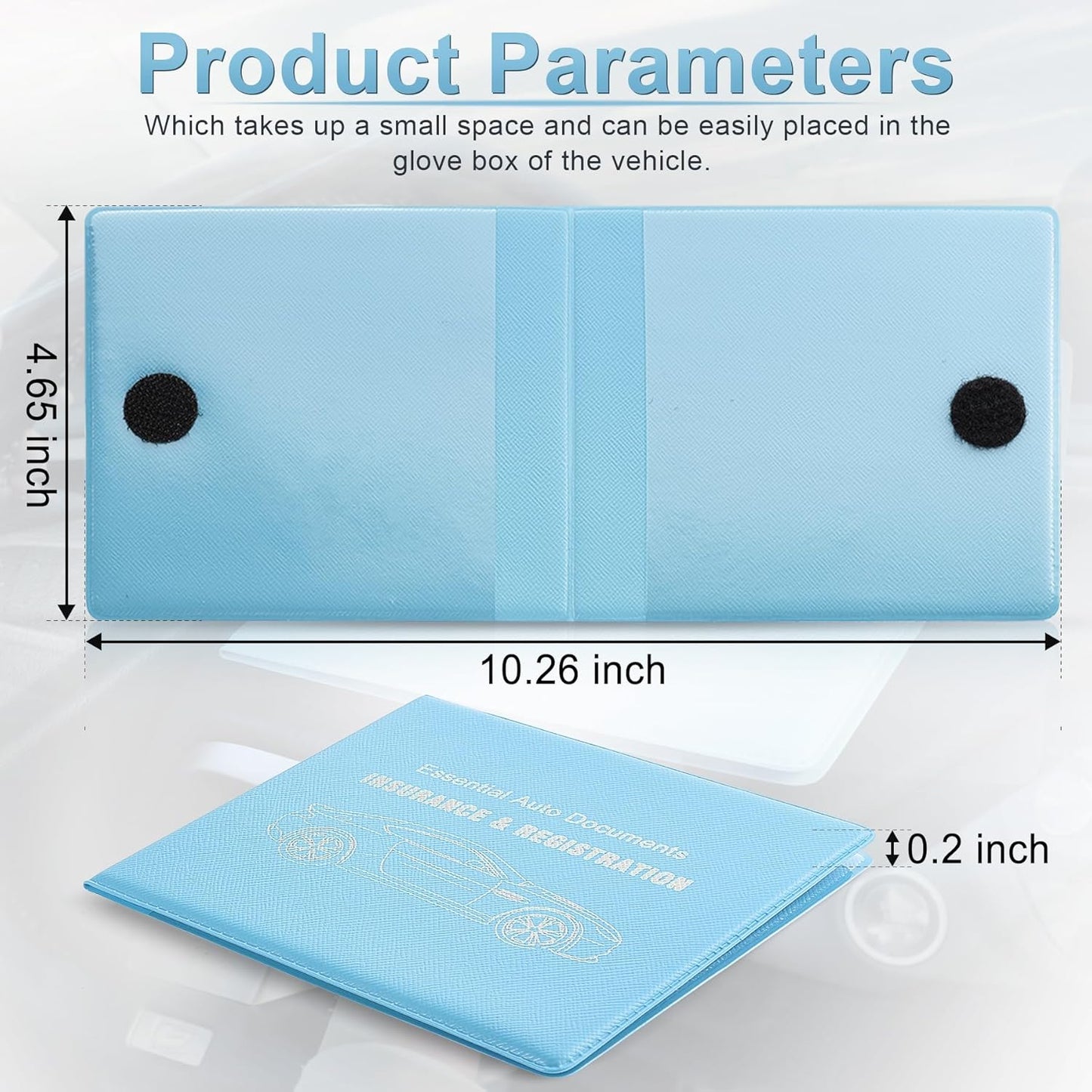 UYYE Car Registration and Insurance Card Holder, Vehicle Glove Box Car Organizer, Interior Car Accessories for Documents, Cards, License - 2 Pack