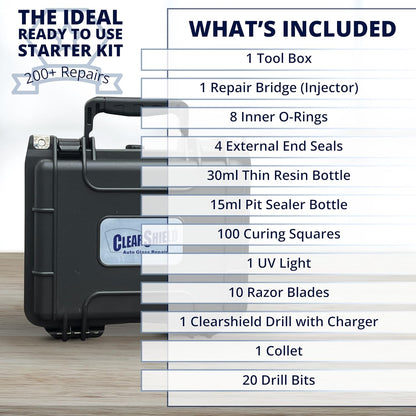 Clearshield Windshield Repair Kit - Window Rock Chip Repair Kit - Cracked Windshield Repair Kit - Auto Glass Repair Kit for 200+ Repairs