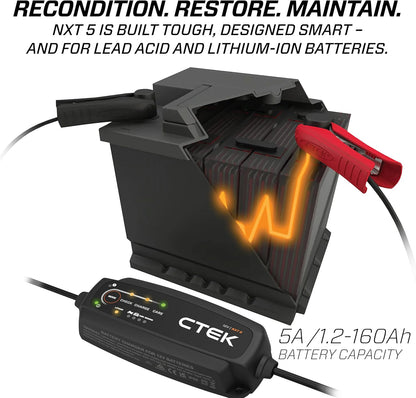 CTEK - 40-206 MXS 5.0 Fully Automatic 4.3 amp Battery Charger and Maintainer 12V