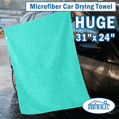 HOMEXCEL Professional Large Microfiber Car Drying Towels 2 Pack, Lint Free, Scratch Free, Highly Absorbent Drying Towel for Cars, SUVs, RVs, Trucks, and Boats,31" x 24",Grey