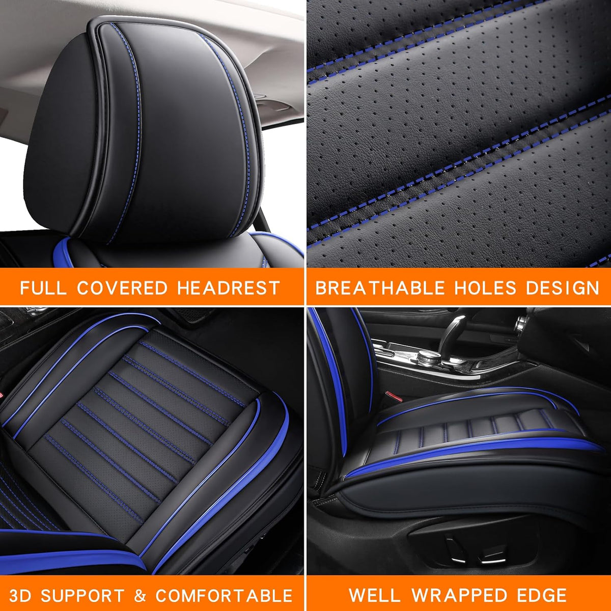 MINGBRON Leather Car Seat Covers,Car Seat Protector Waterproof,Seat Covers Full Set, Car Seat Protectors 5 Seats,Automotive Seat Covers Fit Most Cars Wine Red
