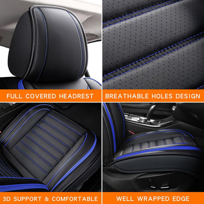 MINGBRON Leather Car Seat Covers,Car Seat Protector Waterproof,Seat Covers Full Set, Car Seat Protectors 5 Seats,Automotive Seat Covers Fit Most Cars Wine Red