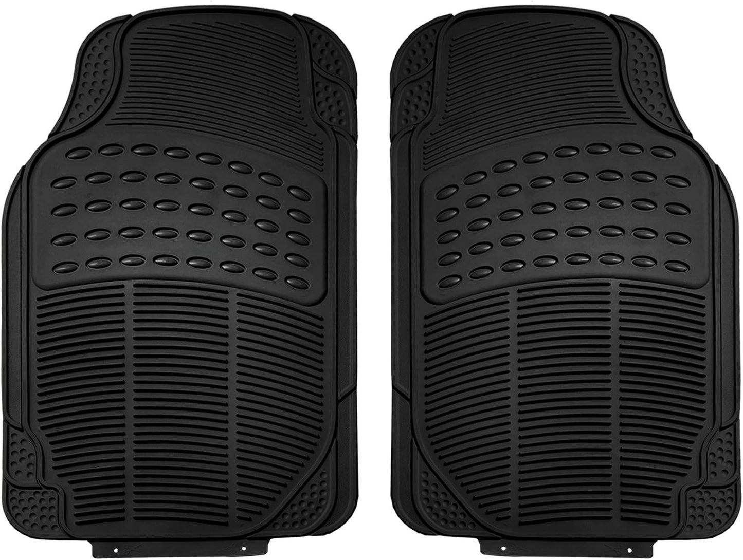 FH Group Automotive Floor Mats Solid ClimaProof for all weather protection Universal Fit Trimmable Heavy Duty fits most Cars, SUVs, and Trucks, 3pc Full Set Black