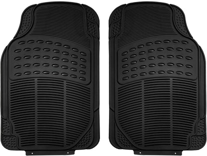 FH Group Automotive Floor Mats Solid ClimaProof for all weather protection Universal Fit Trimmable Heavy Duty fits most Cars, SUVs, and Trucks, 3pc Full Set Black