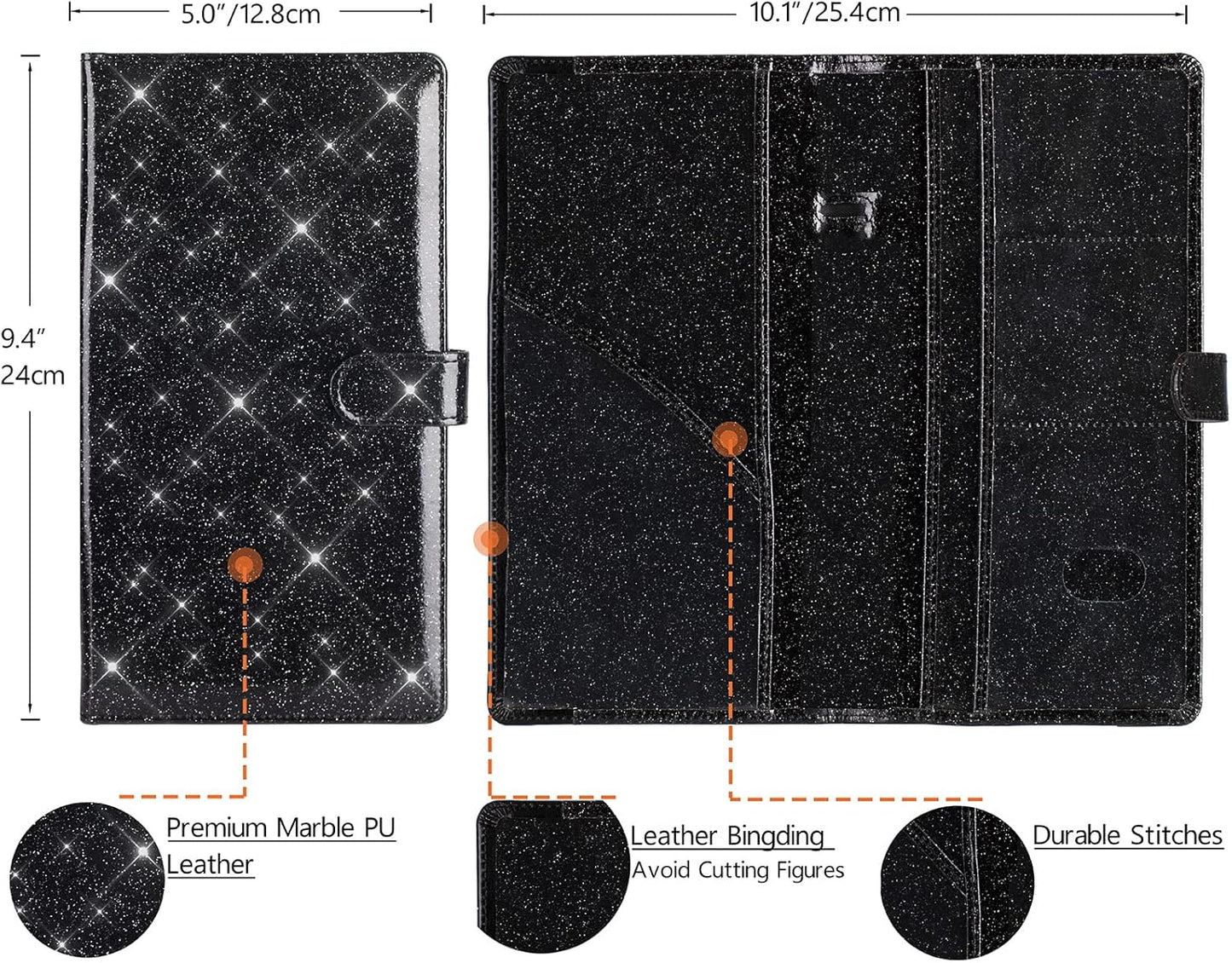 TOURSUIT Car Registration and Insurance Card Holder, Vehicle License Document Glove Box Compartment Organizer, Interior Car Accessories for Women Men (Carbon Fiber Black)