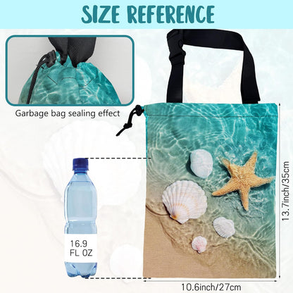 Car Garbage Bag Colorful Floral Spring Daisy Drawstring Car Trash Bag Hanging for Back Seat with Adjustable Buckle Canvas Vehicle Trash Can Easy-to-Install