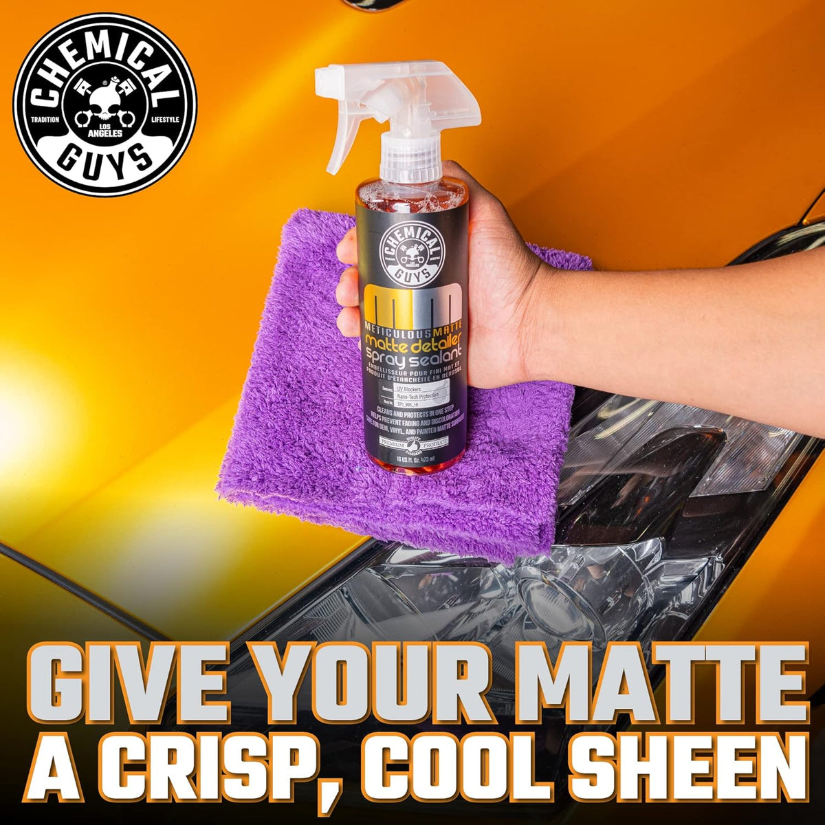 Chemical Guys Meticulous Matte Finish Detailer and Spray Sealant – Quick Detailer Spray for Satin and Matte Surfaces – Safe for Vinyl Wraps on Cars, Trucks & SUVs, 16 oz