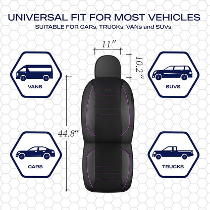 Skechers Air-Cooled Memory Foam Seat Covers,Mesh Thick Car Seat Covers,Piping Leather Car Seat Covers Front Seats,Airbag Compatible,Automotive Comfort Universal FitMost Cars,Vans,Truck,SUV,Black