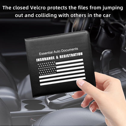 Ziciner Car Registration Insurance Holder, 2Pack Essential Auto Card Document Glove Box Organizer with Touch Fastener, Vehicle Interior Accessories Perfect for Most Car, Truck, SUV (Red/Small Car)