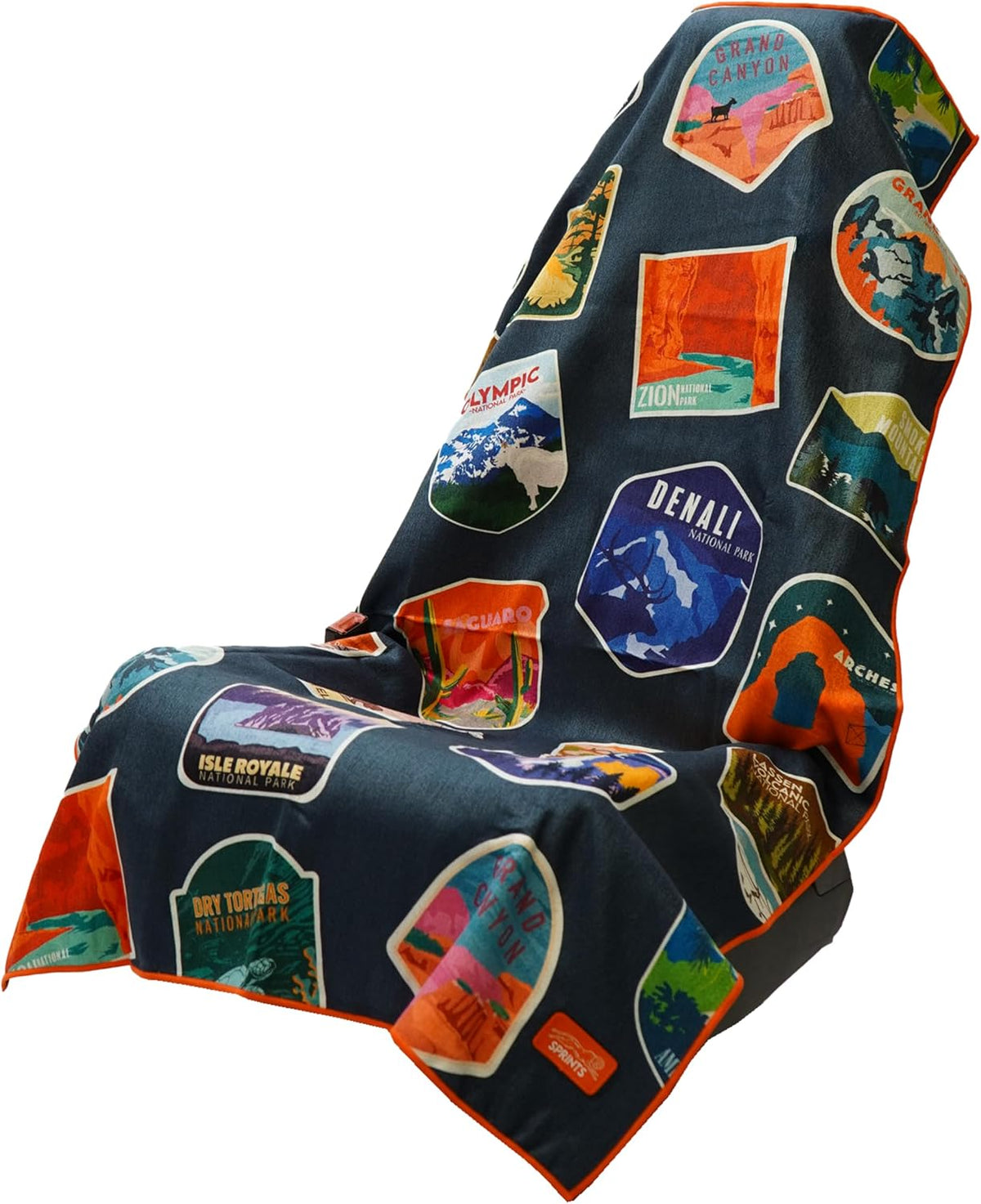 Sprints Athletic Running Towel, Full-Sized, Car Seat Cover - Performance Microfiber (Garden of Races Past)