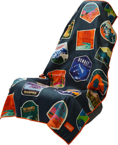 Sprints Athletic Running Towel, Full-Sized, Car Seat Cover - Performance Microfiber (Garden of Races Past)