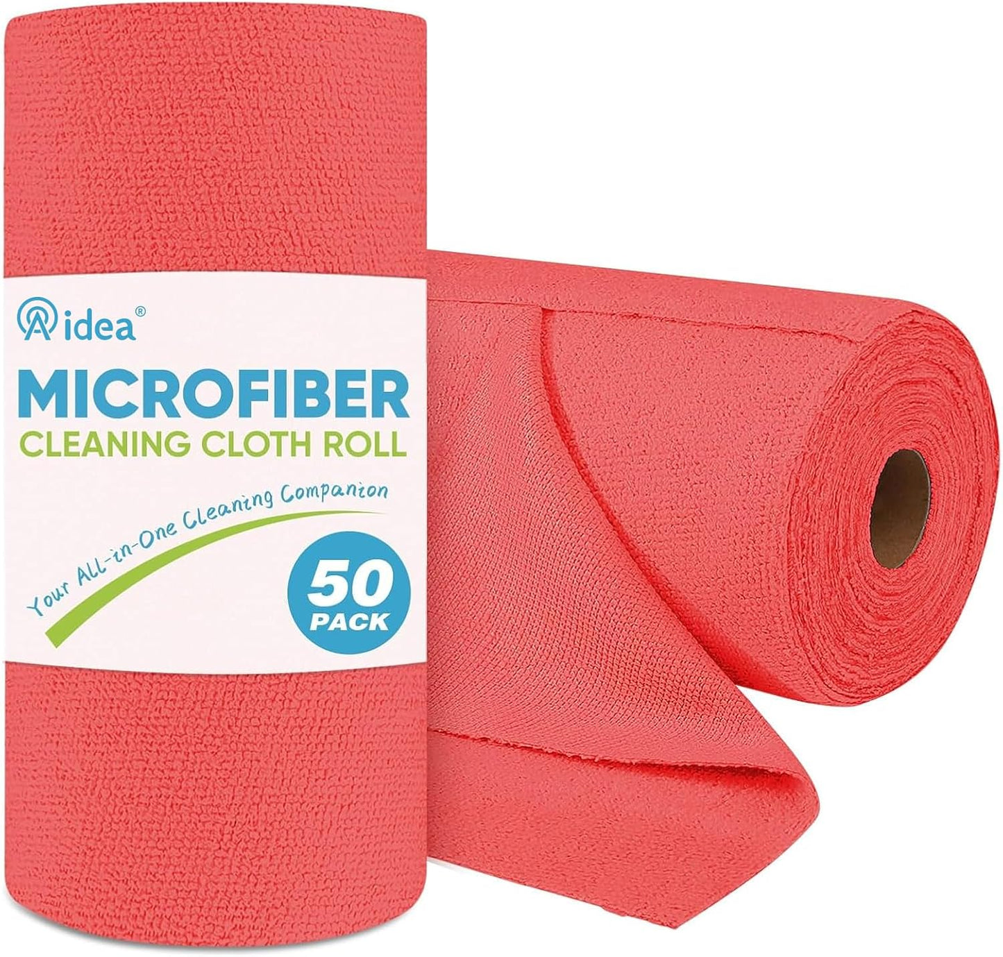 AIDEA Microfiber Cleaning Cloth Roll, Grey 75PK, Reusable Paper Towels Tear Away Cloth, Microfiber Towels for Cars, Wash Cloths, Lint Free Rags for House, Kitchen,Window,Cleaning Supplies 11.5"×11.5"