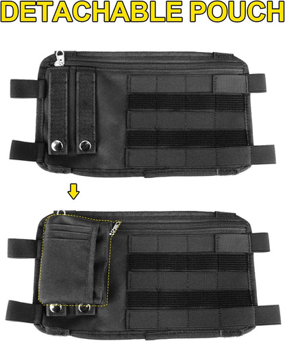 1 Pack Multi-Functional Car Sun Visor Organizer With Micro ID Carrier Pocket, Molle Tactical Visor Organizer Bag,Truck Visor Organizer Auto Accessories Sunglass Holder