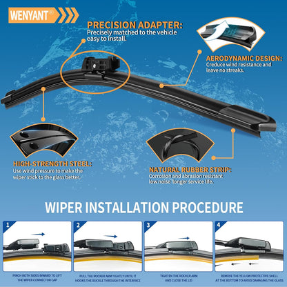 28"/28" Windshield Wipers Compatible with Ford Edge 2015-2020 Focus 2012-2018 Escape/Fusion 2013-2019 Front Wiper Blades for My Car Original Equipment Automotive Replacement (Set of 2) - Colors A