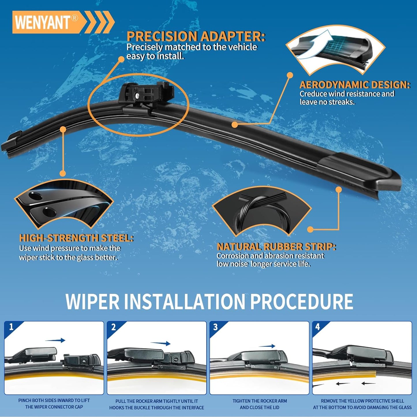 28"/28" Windshield Wipers Compatible with Ford Edge 2015-2020 Focus 2012-2018 Escape/Fusion 2013-2019 Front Wiper Blades for My Car Original Equipment Automotive Replacement (Set of 2) - Colors B
