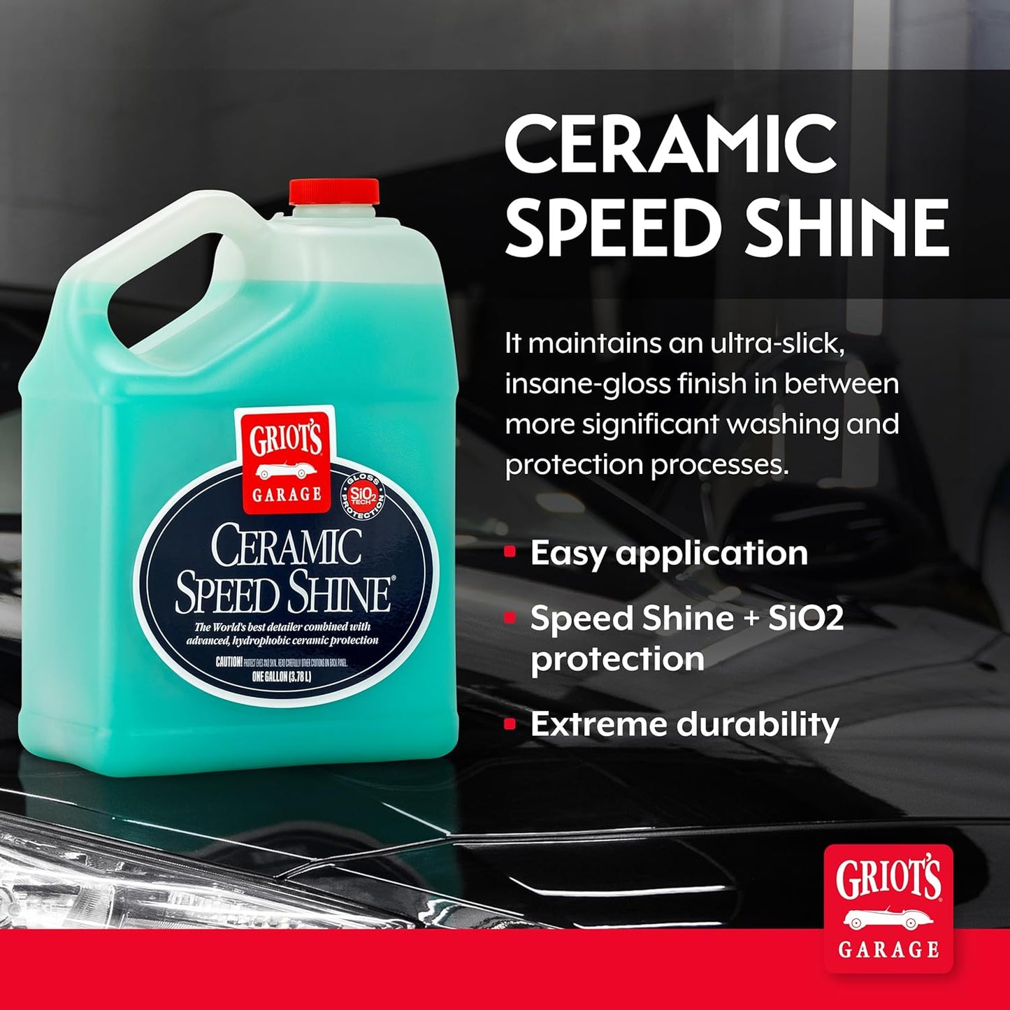 Griot's Garage Ceramic Speed Shine Detail Spray for Car Detailing, Provides a High-Gloss Finish and Extends Life of Coatings, 10945, 22 oz