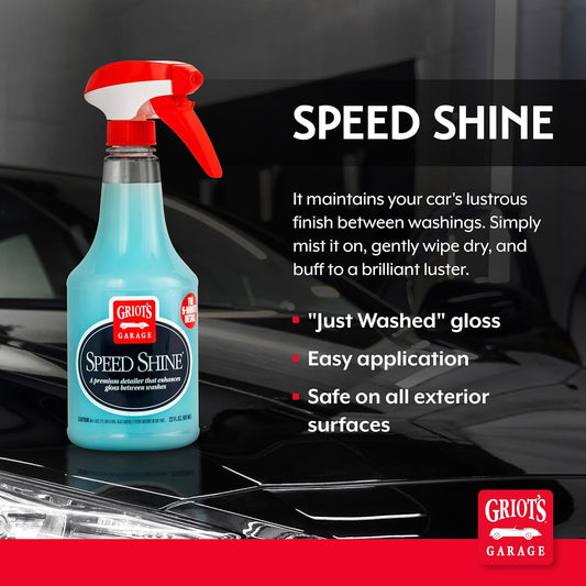 Griot's Garage Speed Shine for Car Detailing, Quick Detailer for All Exterior Surfaces, Trim and Wheels, Provides a Glossy Finish, 11146, 35 oz