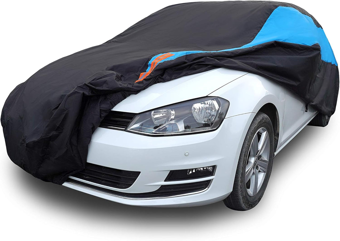 MORNYRAY Waterproof Car Cover All Weather Snowproof UV Protection Windproof Outdoor Full car Cover, Universal Fit for Sedan (Fit Sedan Length 194-206 inch, Blue)