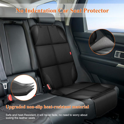 Car Seat Protector for Child Car Seat, 600D Fabric Safe Car Seat Cover with Upgraded Non-Slip Backing, Waterproof Seat Protector Under Baby Car Seat with Thick Padding for Car Back Front Seat