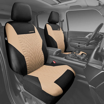 CAR PASS Car Seat Covers Full Sets, Front & Split Rear Bench for Car, 3D Tyre Embossed Automotive Interior Covers, Airbag Compatible, Quick Setup Universal Fit Seat Covers for Car, SUV(Charcoal)