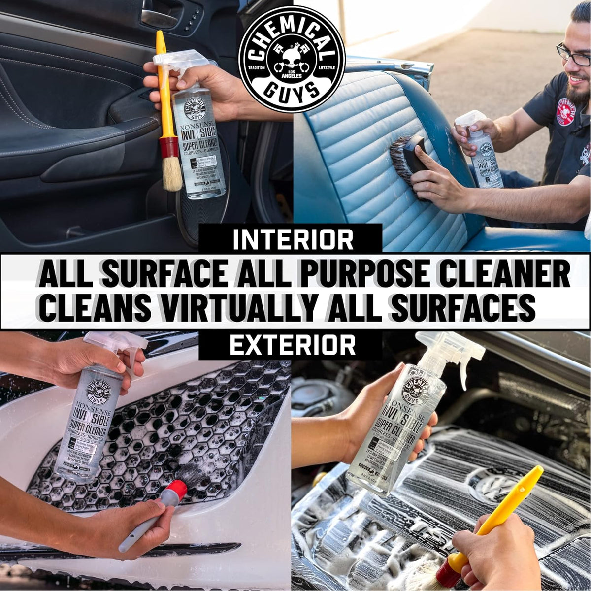Chemical Guys Nonsense, Odorless Cleaner For Car Interior and Exterior All Purpose Cleaning Spray for Vinyl, Rubber, Plastic, Carpet, Upholstery, and Engine Bays Foaming Deep Cleaning Formula 16 oz