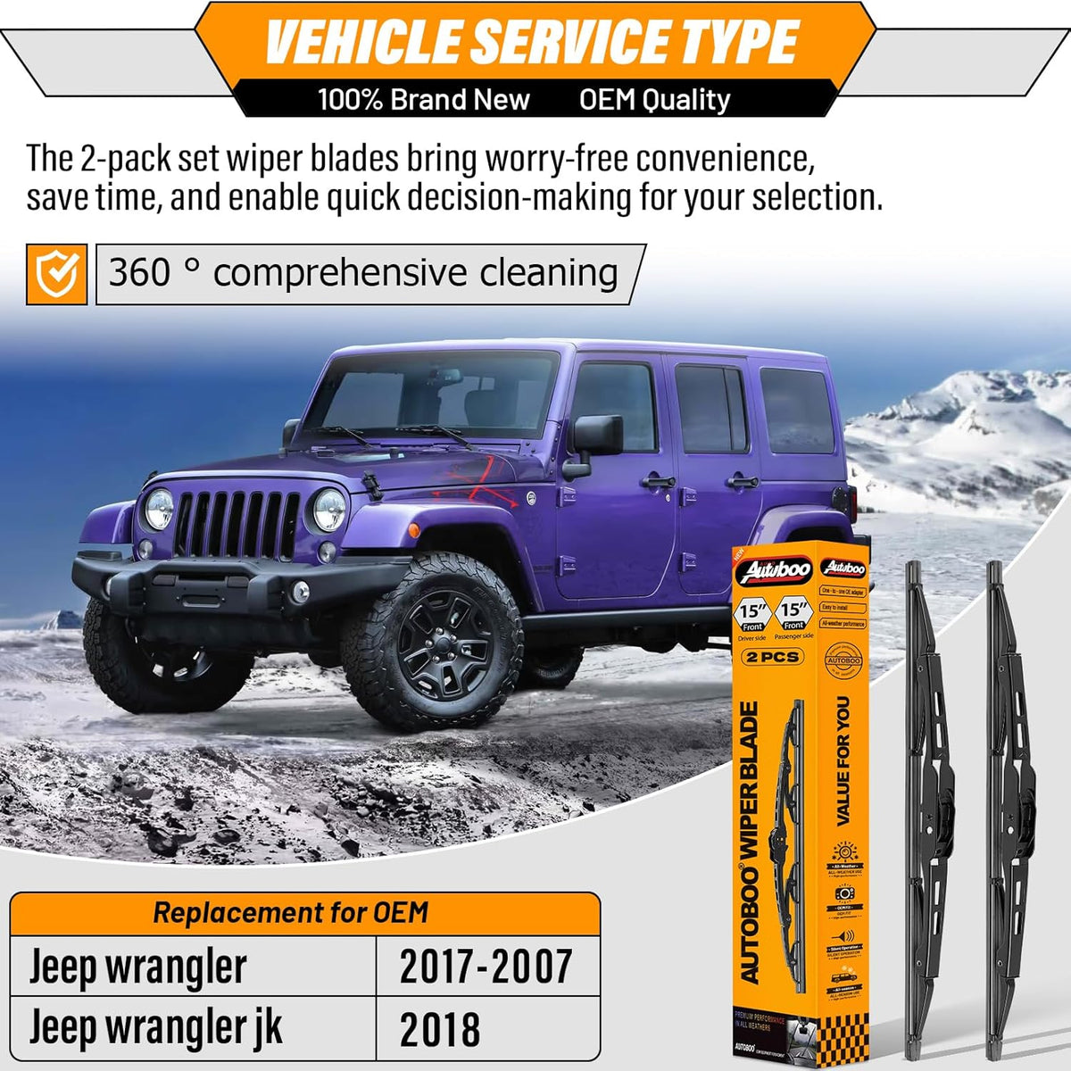 AUTOBOO 26"+19" Windshield Wipers Replacement for Tesla Model 3 2017 2018 2019 2020 2021 2022 2023 2024 2025 Model Y 2020 2021 2022 2023-2025 -Original Factory Quality (Pack of 2) - Colors B