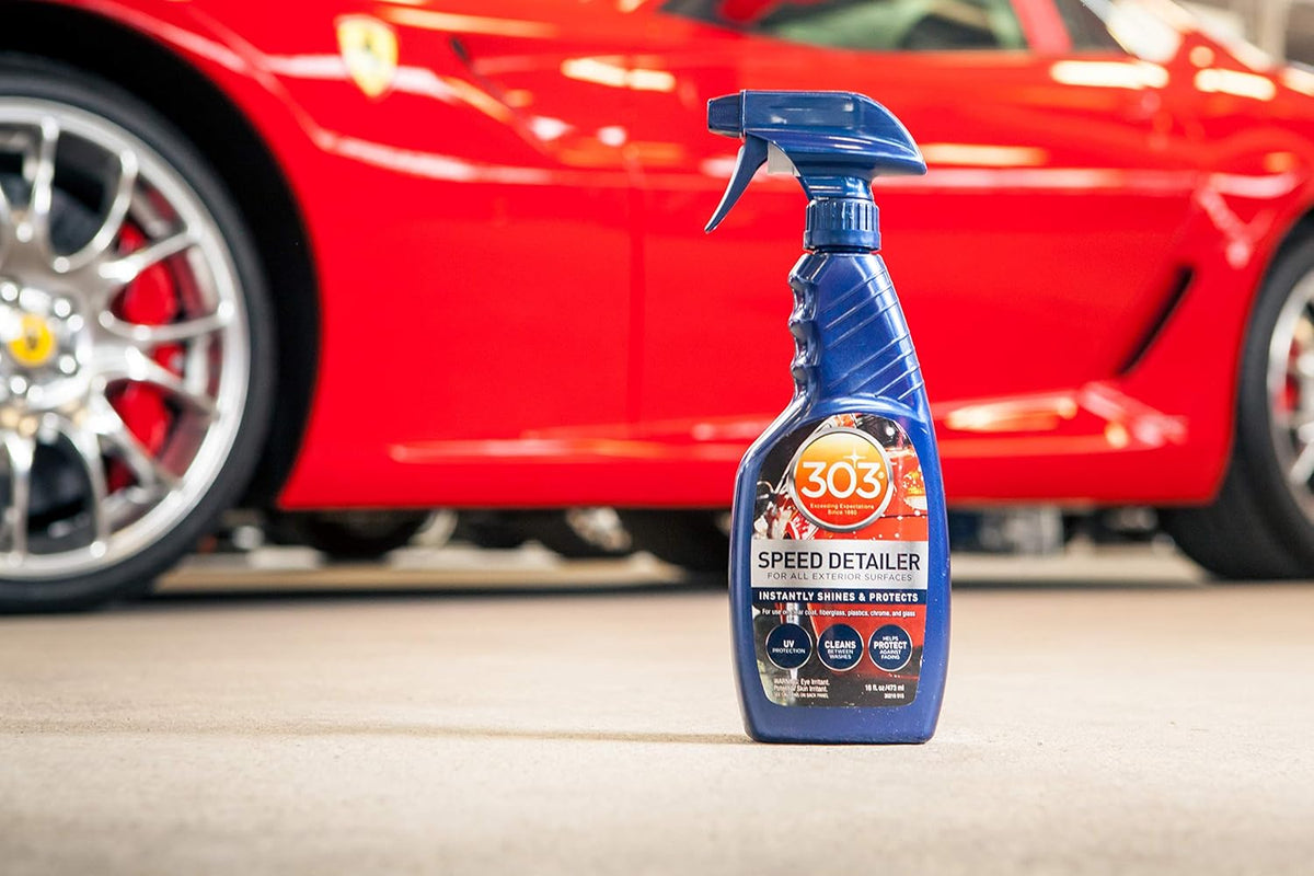 303 Products Speed Detailer - For All Exterior Automotive Surfaces - Instantly Shines And Protects Paint - Cleans Between Washes - UV Protection, 16 fl. oz. (30216CSR) Packaging May Vary
