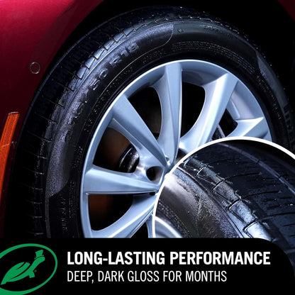 Turtle Wax Hybrid Solutions Graphene Acrylic Tire Shine Spray Coating, Long-Lasting Rich Black Shine, No-Sling, Water-Resistant Tire Dressing with UV and Dirt Repellent Protection, 23oz (Pack of 1)