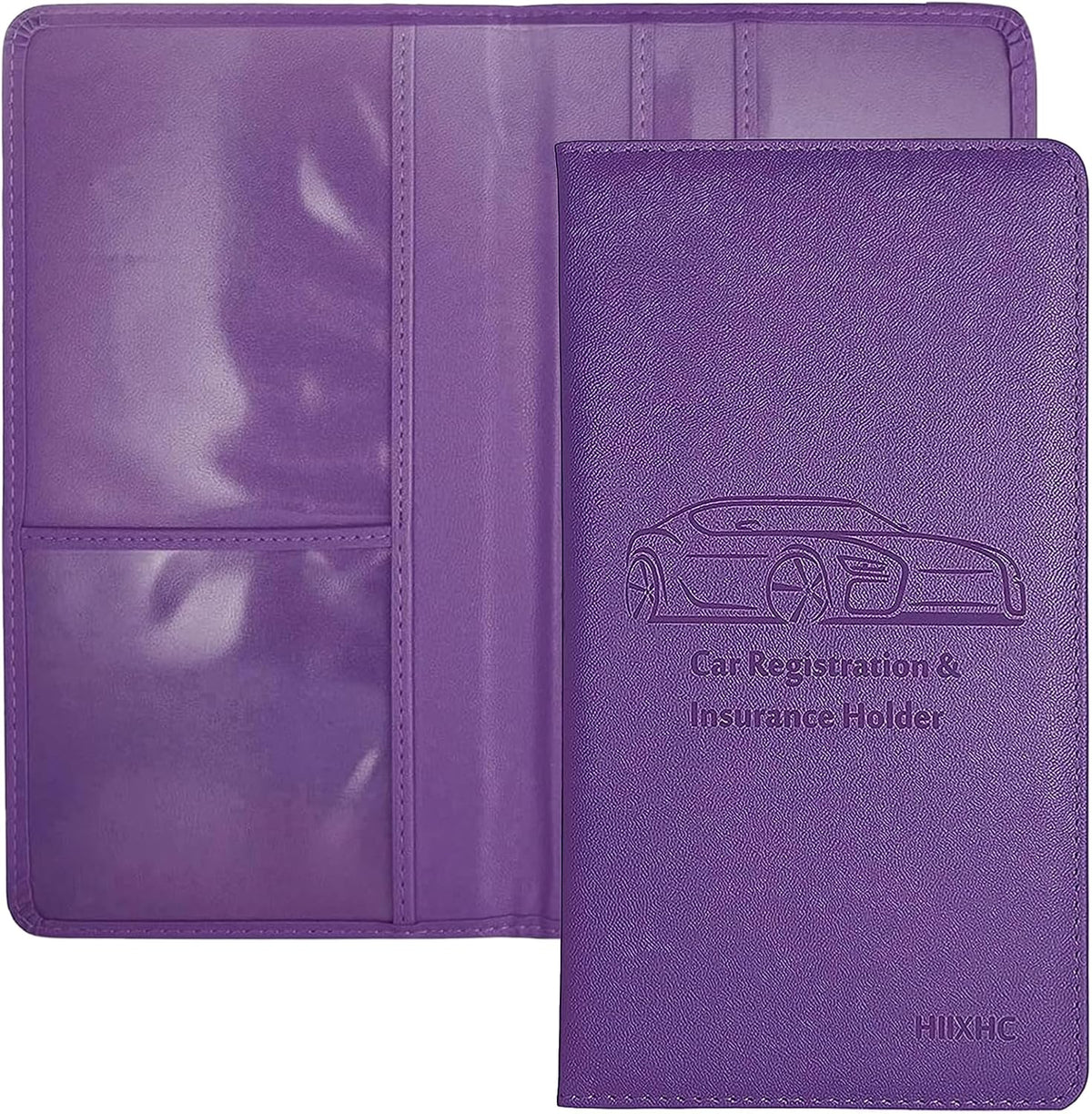 Car Registration and Insurance Card Holder - Leather Vehicle Glove Box Automobile Documents Paperwork Wallet Case Organizer for ID, Driver's License, Key, Cards - Car Accessories for Women&Men
