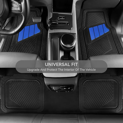 CAR PASS Heavy Duty Rubber Floor Mats 4-Piece,Pink Car Mats Full Sets Anti-Slip,Waterproof Universal Trim-to-Fit for Car SUV Truck, Durable All Weather Automotive Car Mats for Women,Girly(All Pink)