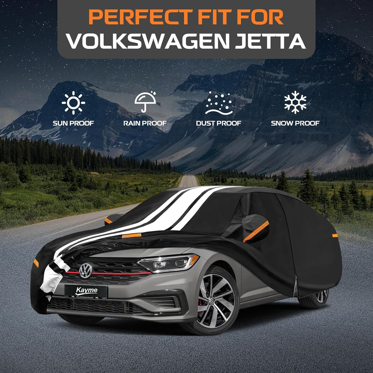 Kayme Heavy Duty Car Cover Custom Fit for BMW 3 Series 320i 325i 328i 330i 335i (1982-2026), Outdoor Full Exterior Cover with Tape and Towel, Rain Snow Sun UV Protection. - Colors B