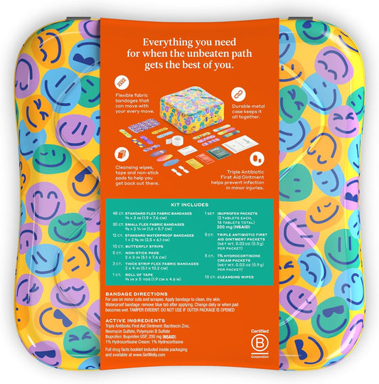 Welly First Aid Kit | FSA Eligible | Adhesive Flexible Fabric and Waterproof Bandages, Tape and Non-Stick Pads, Butterfly Strips, Triple Antibiotic and Hydrocortisone Ointments, Ibuprofen - 130 Count