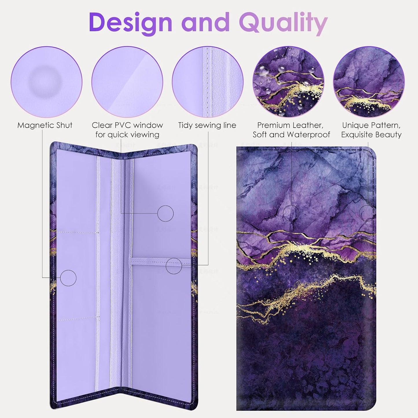 Car Registration and Insurance Holder，Colour Patterns Men Women Car License Document Registration and Insurance Card Holder
