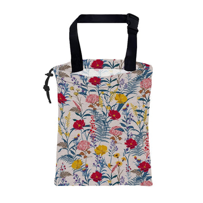 Car Garbage Bag Colorful Floral Spring Daisy Drawstring Car Trash Bag Hanging for Back Seat with Adjustable Buckle Canvas Vehicle Trash Can Easy-to-Install