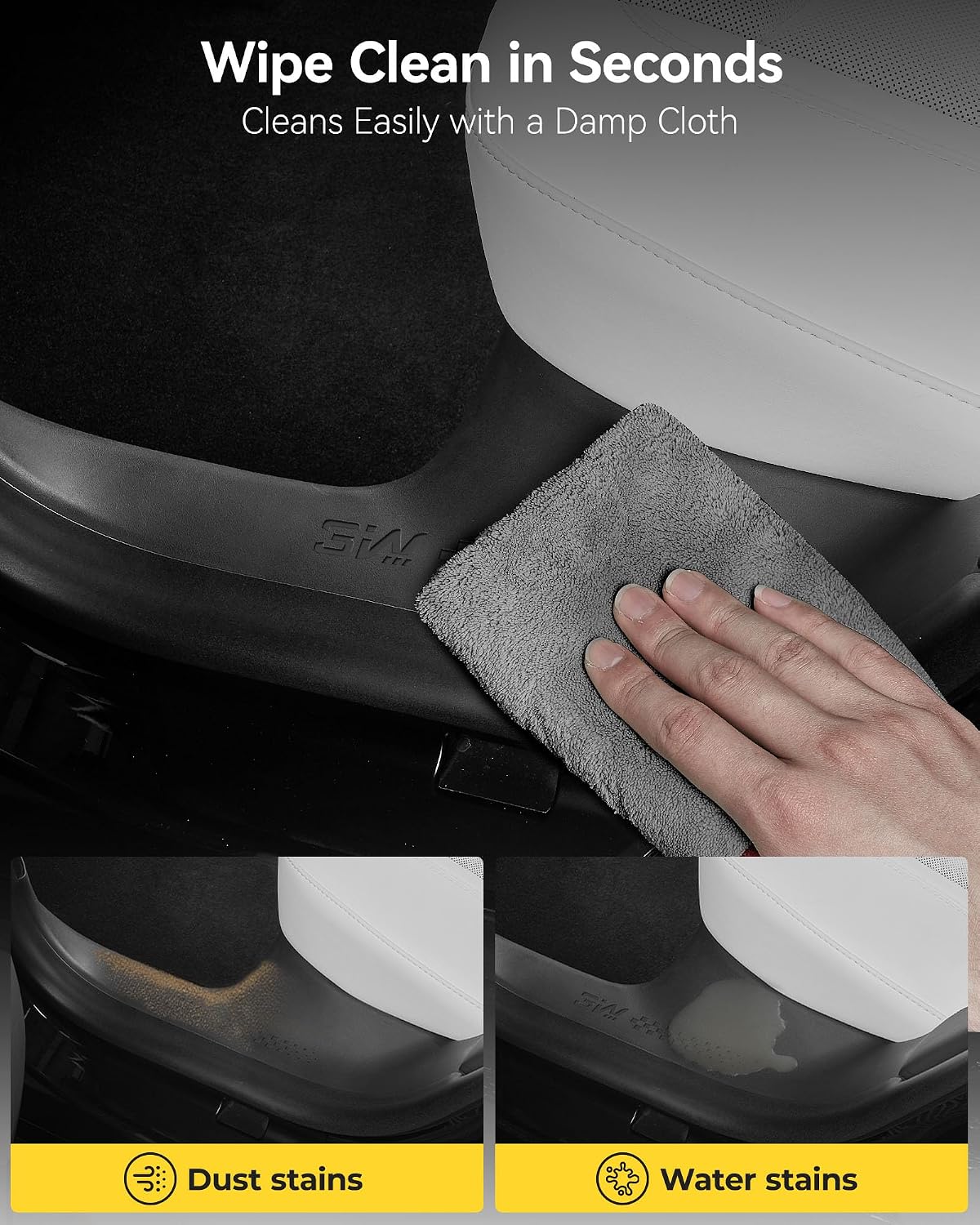3W Tesla Model Y Juniper 9PCS Door Sill Protector 2025 2026 5 Seat (Not Standard/Original Tailgate Sill) Front,Rear, Rear Bumper,Trunk,Door Entry Guard, Anti-dust Cover,Edge Guards,Model Y Accessories