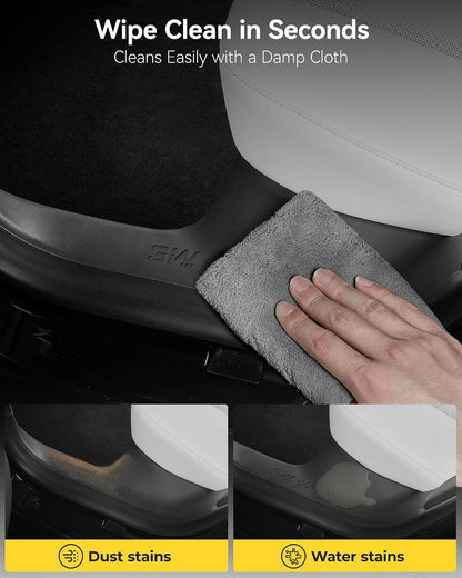 3W Tesla Model Y Juniper 9PCS Door Sill Protector 2025 2026 5 Seat (Not Standard/Original Tailgate Sill) Front,Rear, Rear Bumper,Trunk,Door Entry Guard, Anti-dust Cover,Edge Guards,Model Y Accessories
