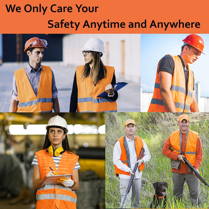 Safety Vests 10 Pack - Yellow Reflective High Visibility Construction ANSI Class 2 Work Vest for Men,Woman,Hi Vis Vest Mesh and Neon Silver Strip