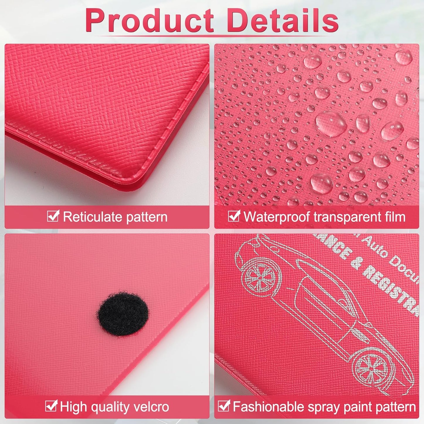 UYYE Car Registration and Insurance Card Holder, Vehicle Glove Box Car Organizer, Interior Car Accessories for Documents, Cards, License - 2 Pack