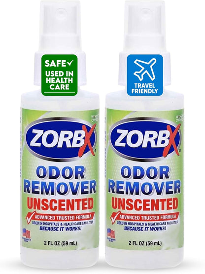 ZORBX Unscented Odor Eliminator for Strong Odor 2 Fl Oz, Pack of 1 - Used in Hospitals & Healthcare Facilities - Advanced Formula, Fast-Acting Odor Remover Spray for Dog, Cat, House & Carpet