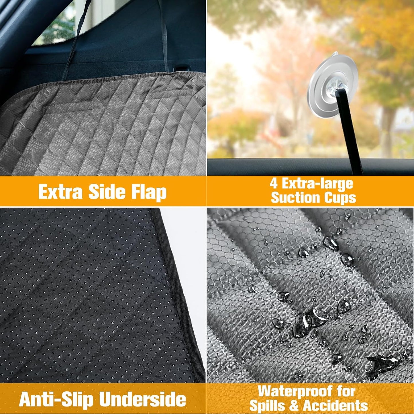 PETICON SUV Cargo Liner for Dogs, Waterproof Trunk Cover for SUVs with Bumper Flap Protector, Scratchproof Durable 600D Oxford Fabric, Non-Slip, Machine Washable