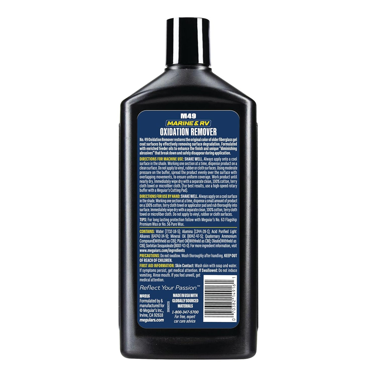 Meguiar's M4916 Marine/RV Heavy Duty Oxidation Remover, Oxidation, Water Spot, Stain, and Boat Scratch Remover for Vehicles with Gel Coat and Fiberglass Surfaces, 16 Oz - Packaging may vary