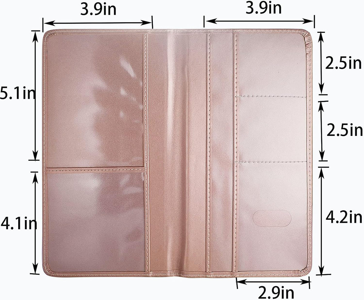 Car Registration and Insurance Card Holder - Leather Vehicle Glove Box Automobile Documents Paperwork Wallet Case Organizer for ID, Driver's License, Key, Cards - Car Accessories for Women&Men