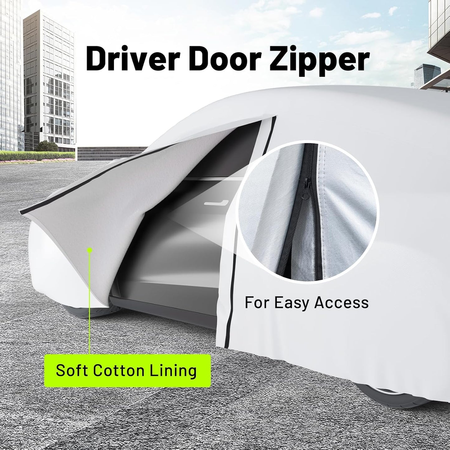 Favoto SUV Car Cover Waterproof All Weather 6 Layers Heavy Duty Car Cover for Automobiles Rain Sun Snow UV Protection with Inner Cotton Car Cover Outdoor Universal Fit for SUV (188-198 inch) Silver