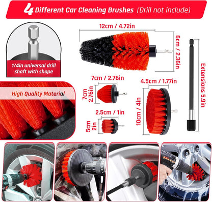 34PCS Car Detailing Brush Set, Car Detailing Kit, Car Detailing Brushes, Car Cleaning Kit, Car Windshield Cleaning Tool, Professional Car Care kit - Car Wash Brush kit for Interior Exterior Wheels