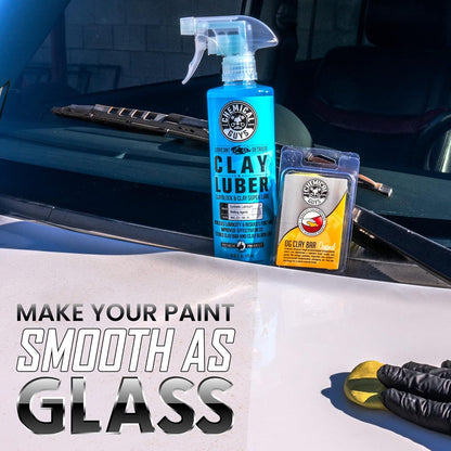 Chemical Guys Clay Bar Kit - Complete System - Clay Bar and Luber Combo with Accessories for Smooth Paint Finish - Removes Embedded Dirt, Overspray, and Fallout - 6 Item Kit
